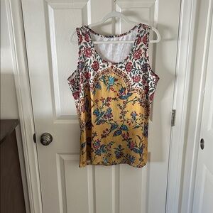 Source Unknown Women’s Yellow and Red Floral Tank Top,Size XXL, NWOT